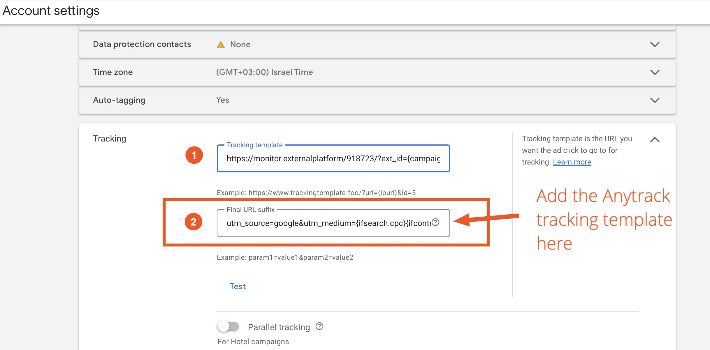 AnyTrack documentation screenshot
