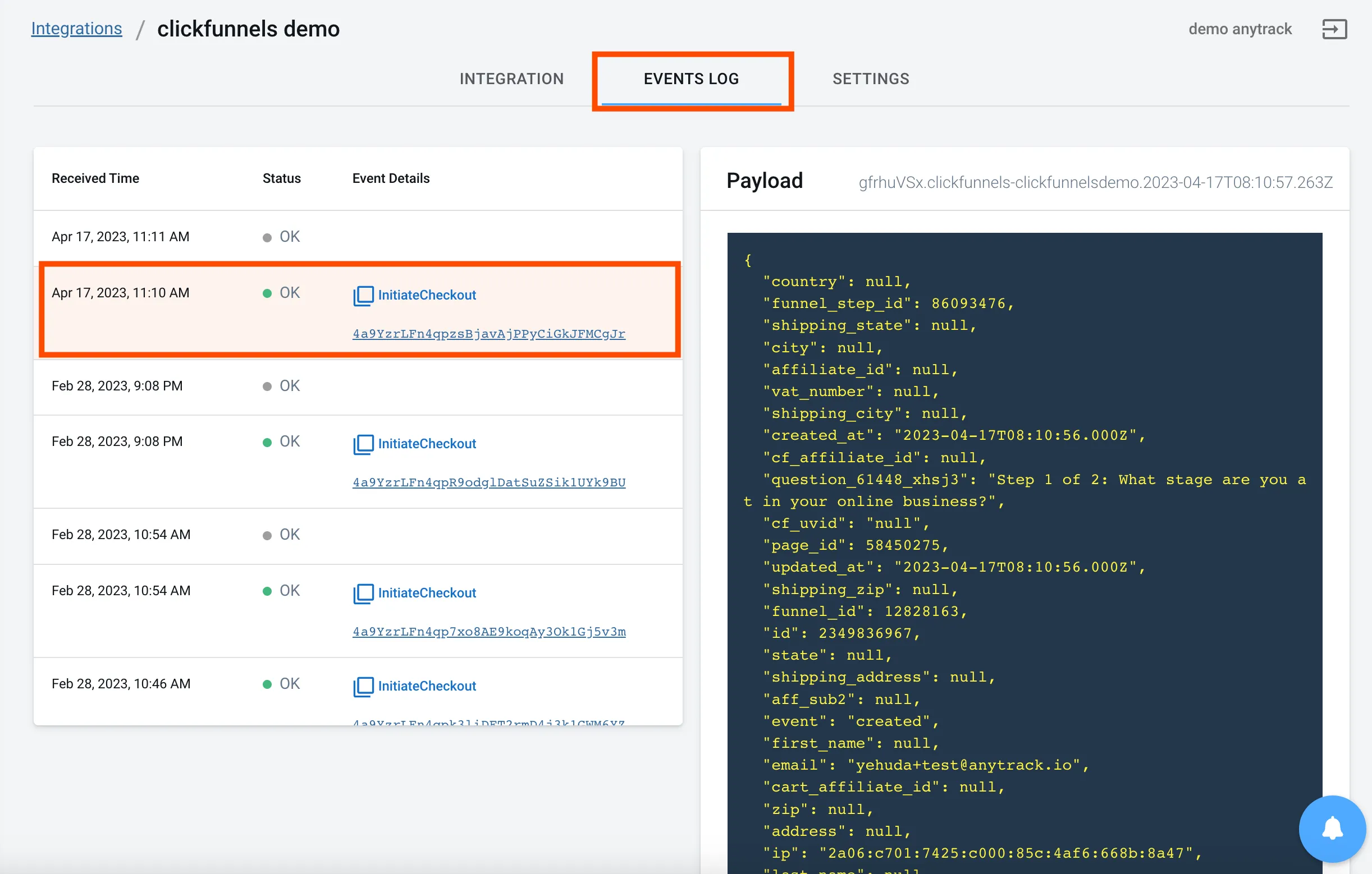AnyTrack documentation screenshot