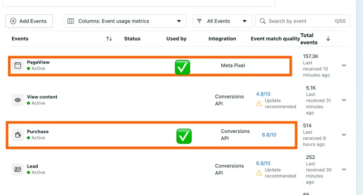 Verify conversion sources in Facebook Event Manager