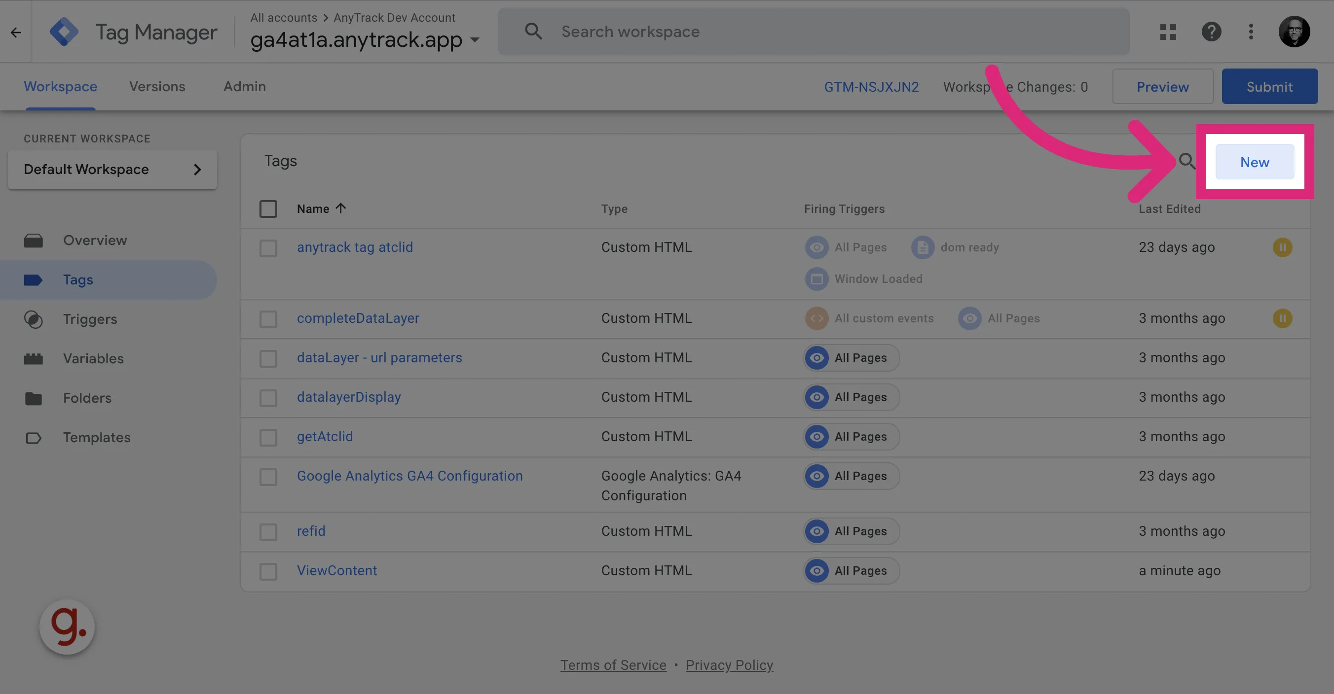 AnyTrack documentation screenshot
