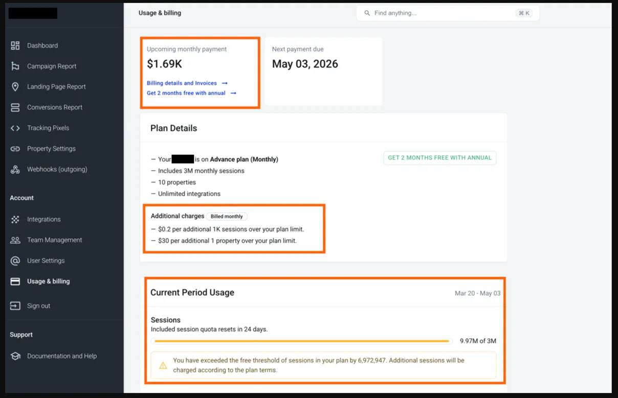 AnyTrack documentation screenshot