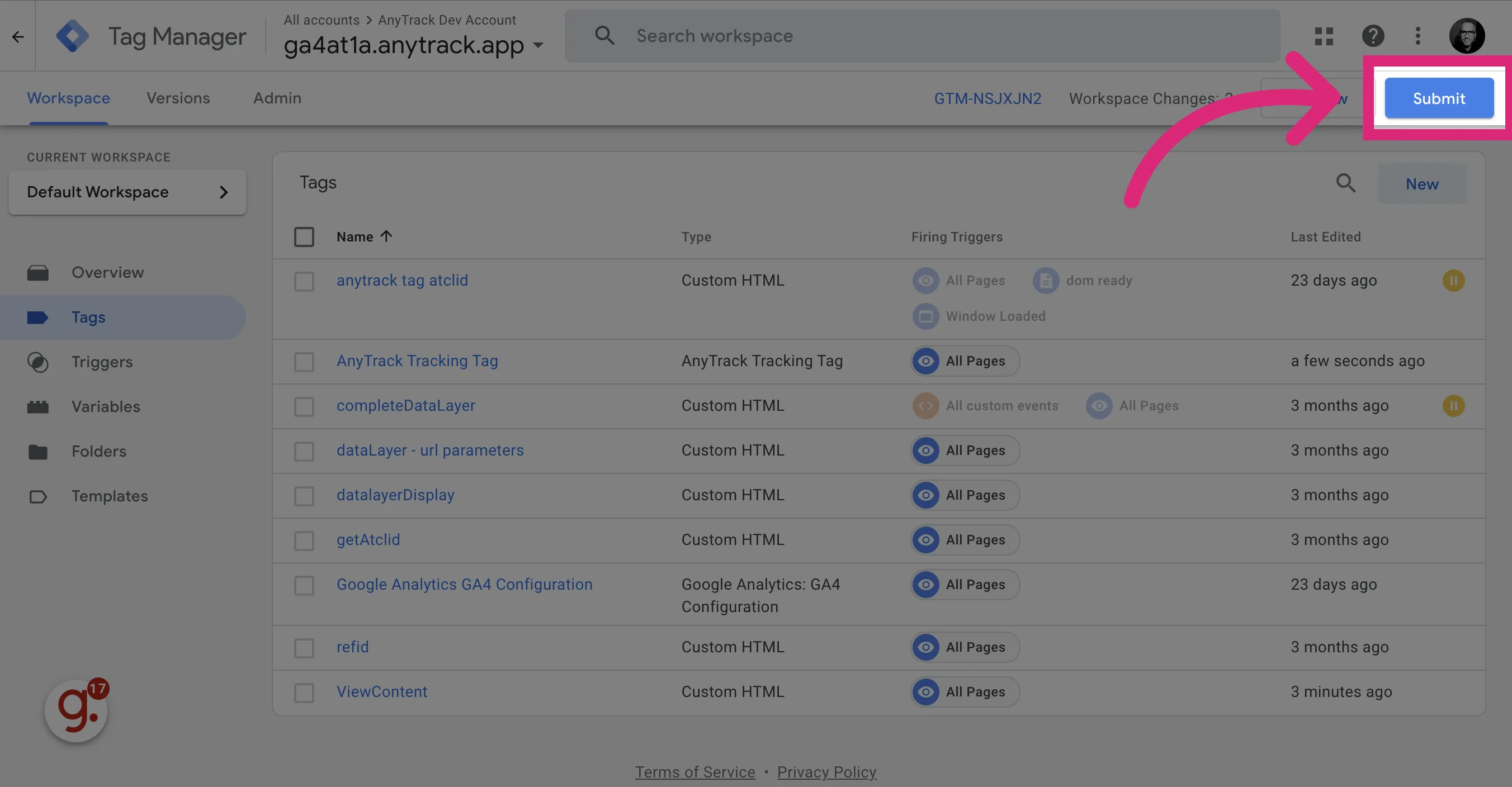 AnyTrack documentation screenshot