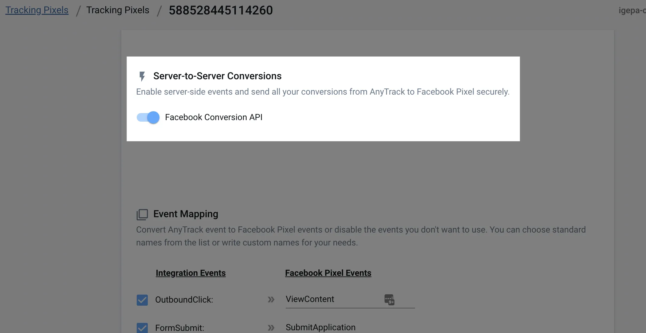 AnyTrack documentation screenshot