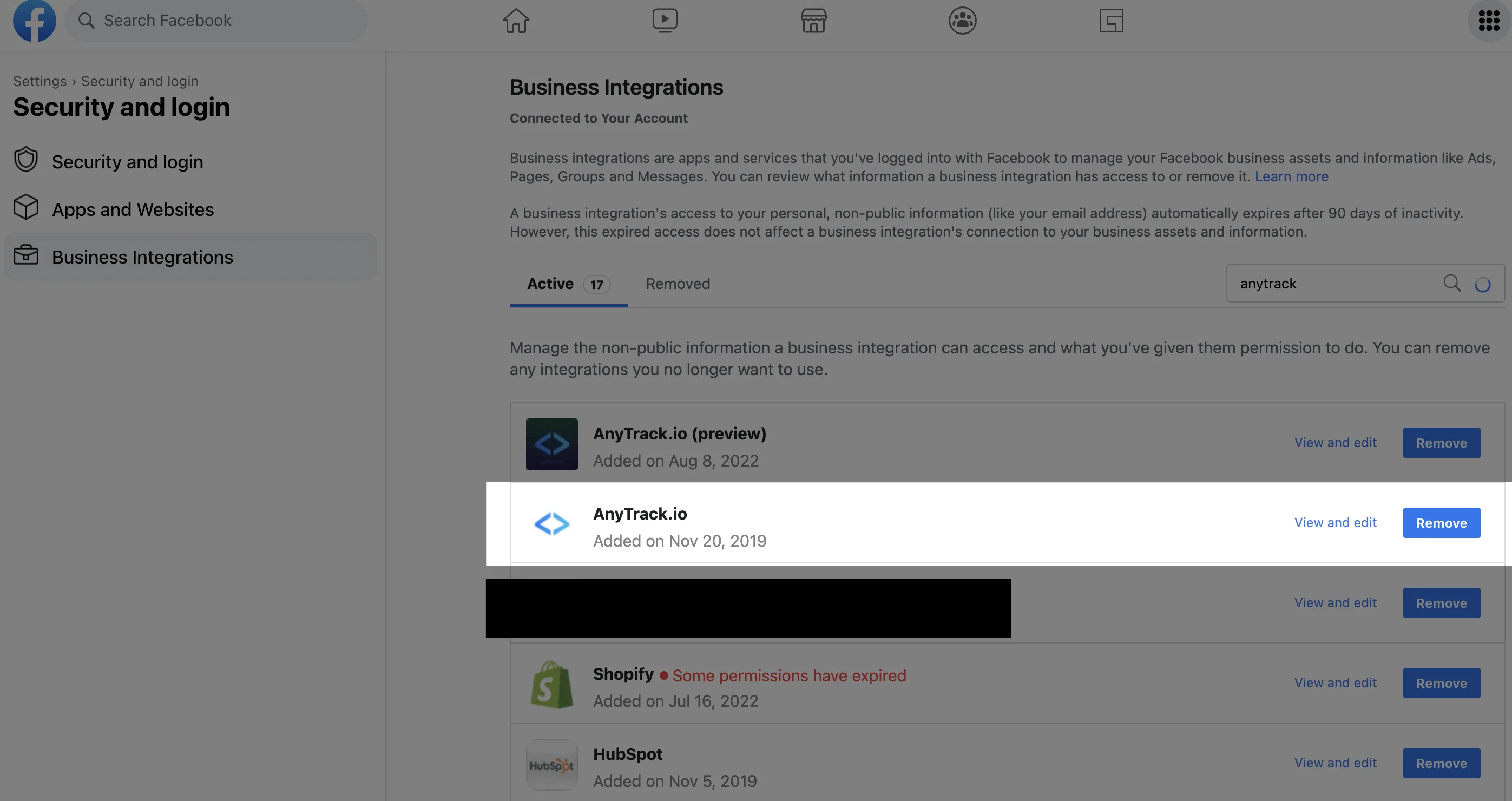 AnyTrack documentation screenshot