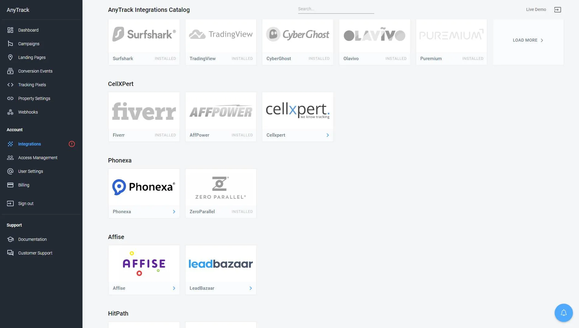 AnyTrack documentation screenshot