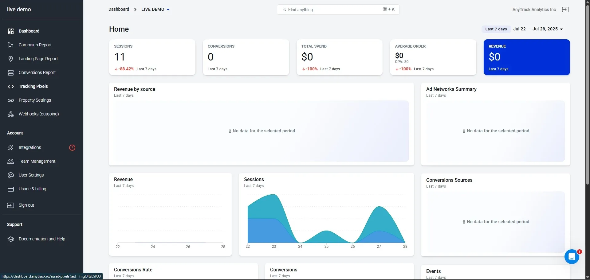 Click on Tracking Tags