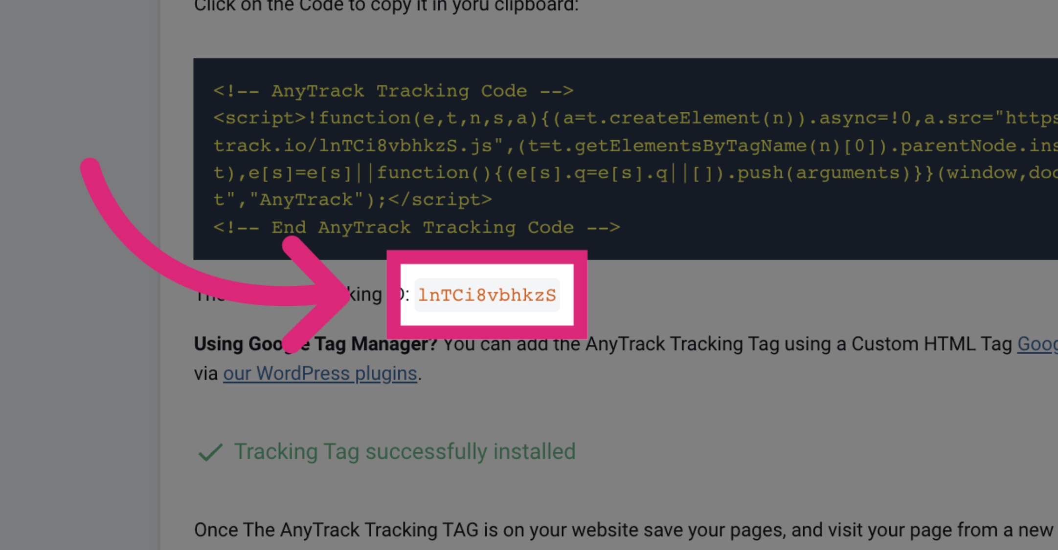AnyTrack documentation screenshot